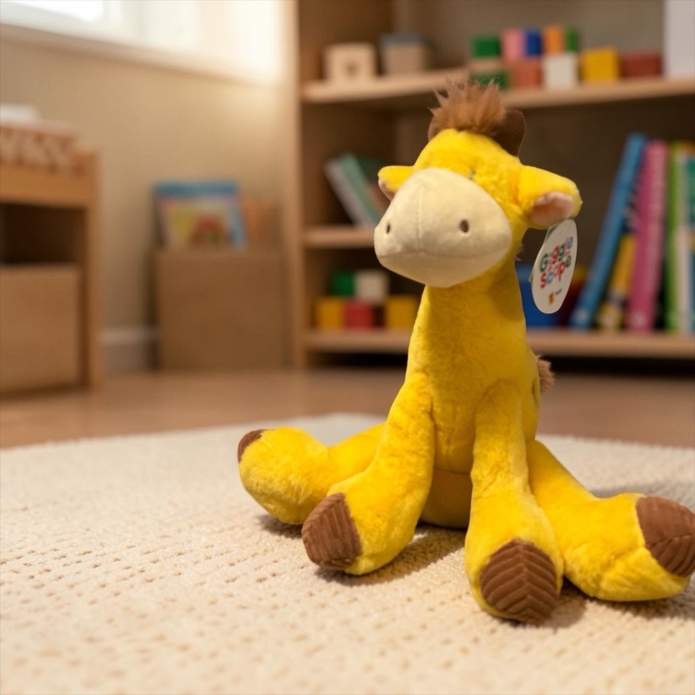 GiggleScape Yellow Giraffe Plush Stuffed Animal Brown Mane 19" NWT
